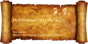 Hoffbauer Virág névjegykártya